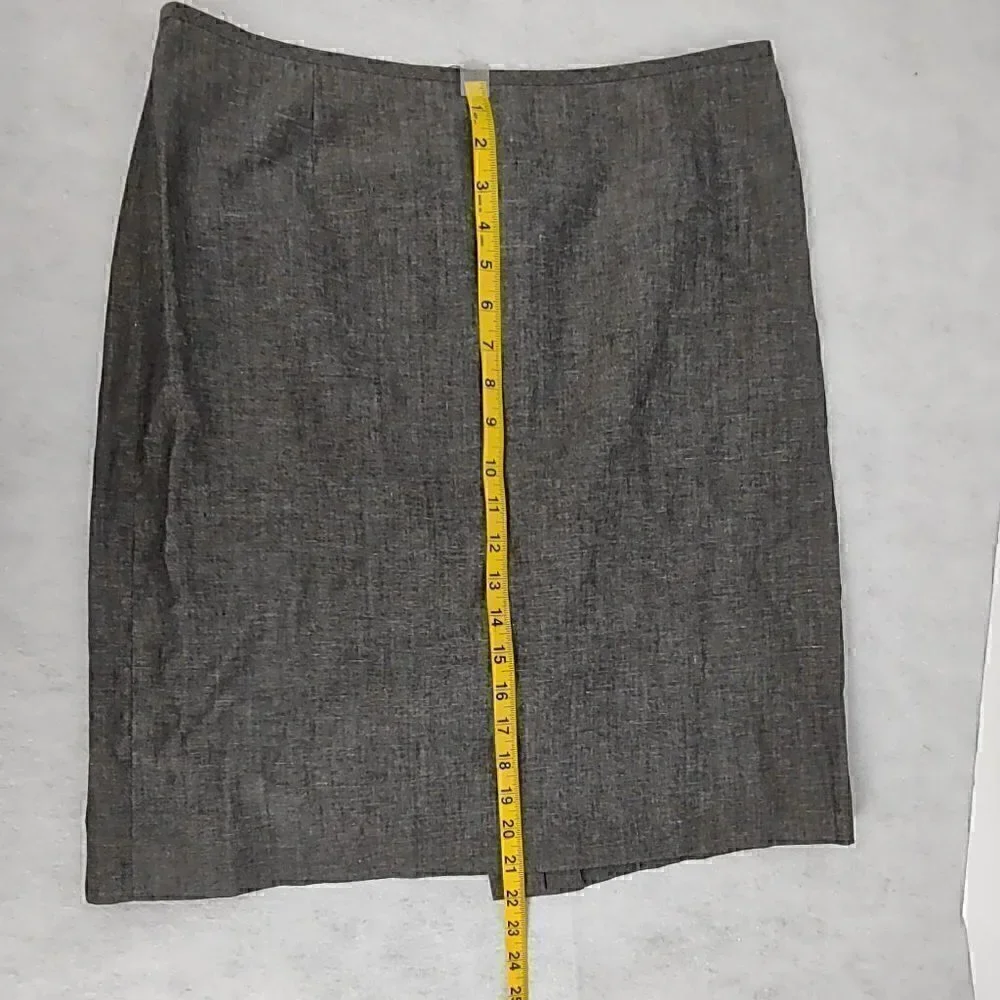 Gray Linen Polyester Blend Skirt Size 10P